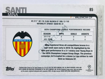 Santi Mina - Valencia CF 2018-19 Topps Chrome UCL #85