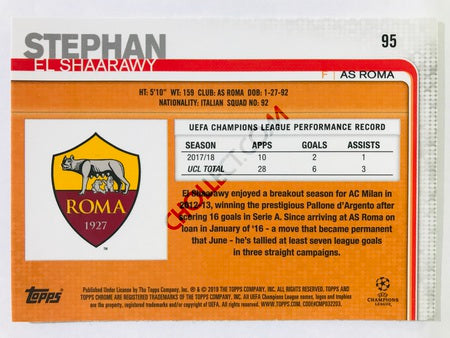 Stephan El Shaarawy - AS Roma 2018-19 Topps Chrome UCL #95