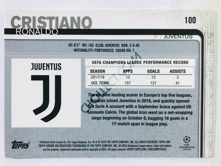 Cristiano Ronaldo - Juventus 2018-19 Topps Chrome UCL #100