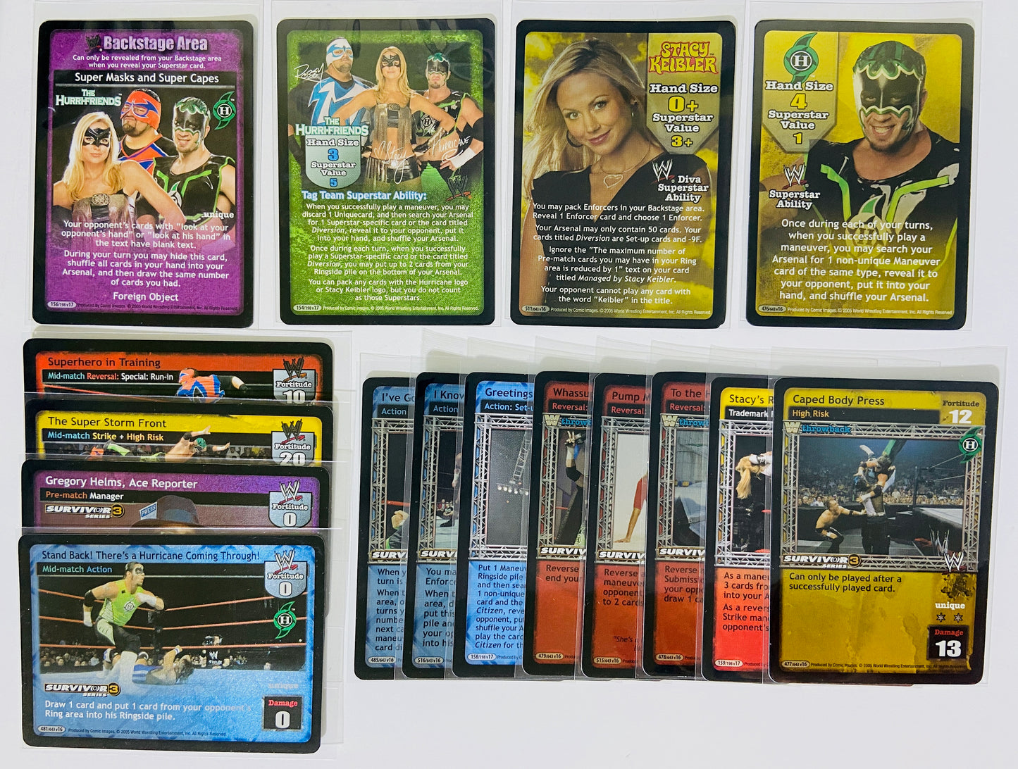 Hurri-friends, Hurricane, Stacy Keibler 16-Card Lot (SS3, Foils, Superstar Cards, Rares)