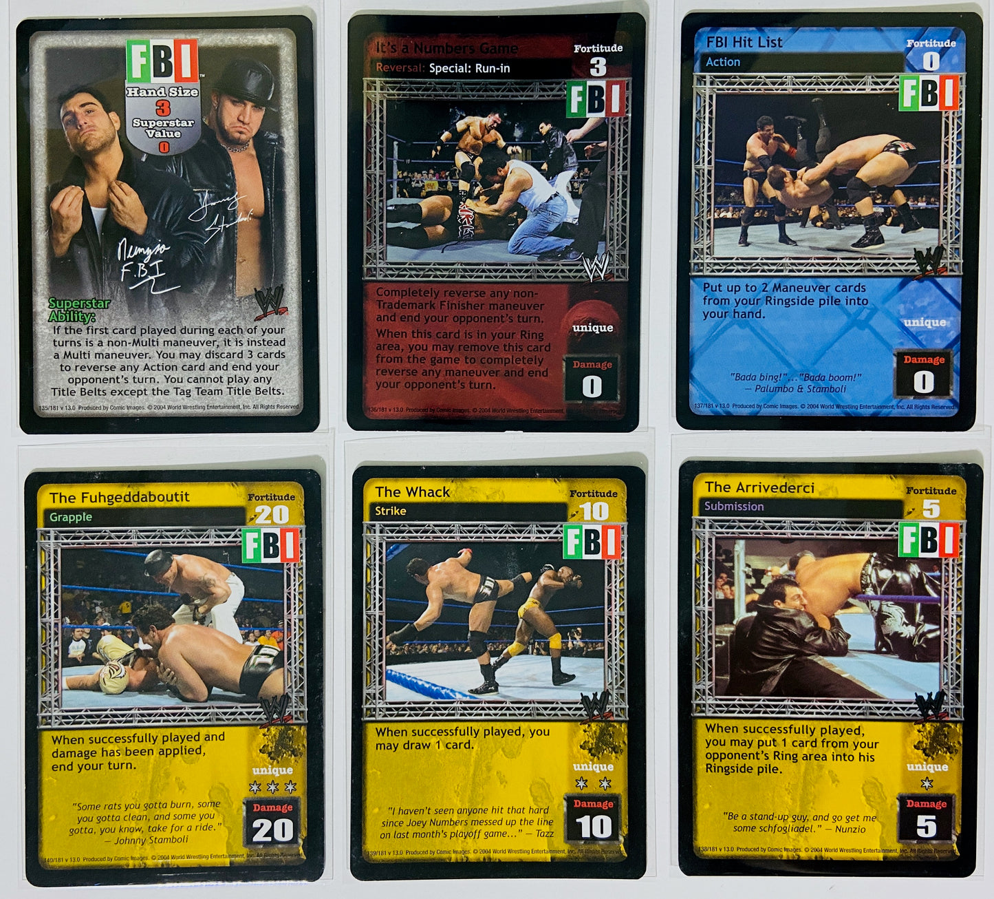 FBI 6-Card Lot (Superstar Card, Rares, Complete Full  Set)