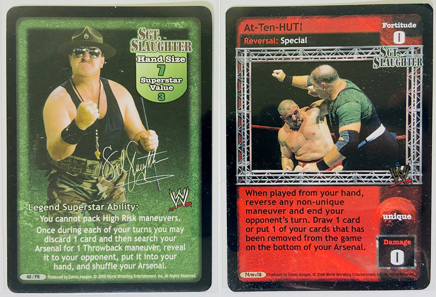 Sgt. Slaughter - 2-Card Lot (Superstar Card, Rare)