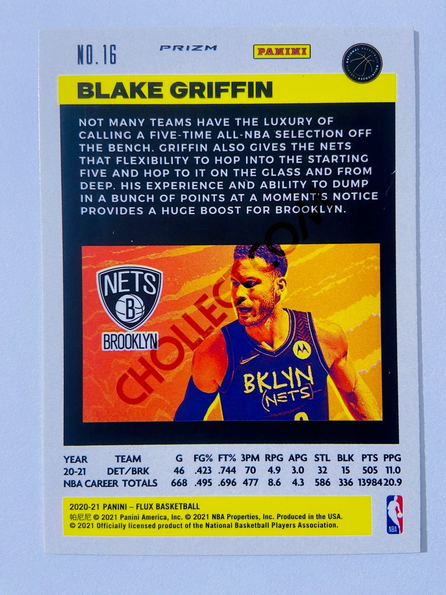 Blake Griffin - Brooklyn Nets 2020-21 Panini Flux Cracked Ice Blue Prizm Parallel #16