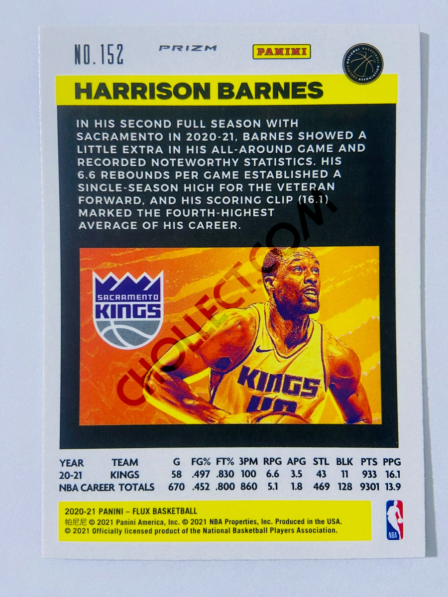 Harrison Barnes - Sacramento Kings 2020-21 Panini Flux Cracked Ice Blue Prizm Parallel #152