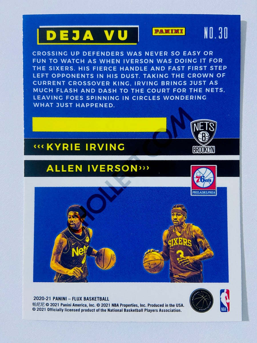 Allen Iverson / Kyrie Irving - Philadelphia 76ers / Brooklyn Nets 2020-21 Panini Flux Deja Vu Insert #30