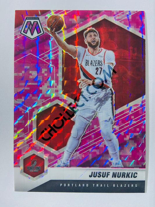 Jusuf Nurkic - Portland Trail Blazers 2020-21 Panini Mosaic Pink Camo Parallel #96