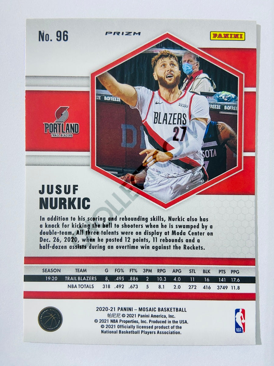 Jusuf Nurkic - Portland Trail Blazers 2020-21 Panini Mosaic Pink Camo Parallel #96