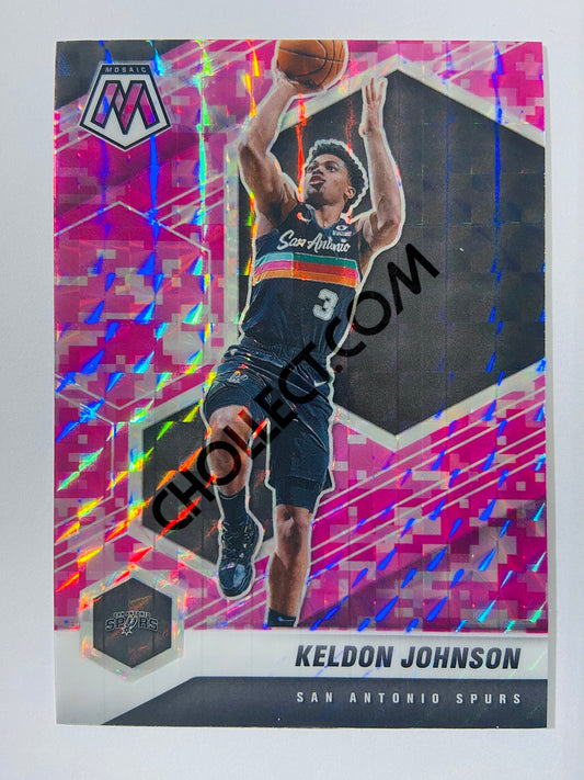 Keldon Johnson - San Antonio Spurs 2020-21 Panini Mosaic Pink Camo Parallel #136