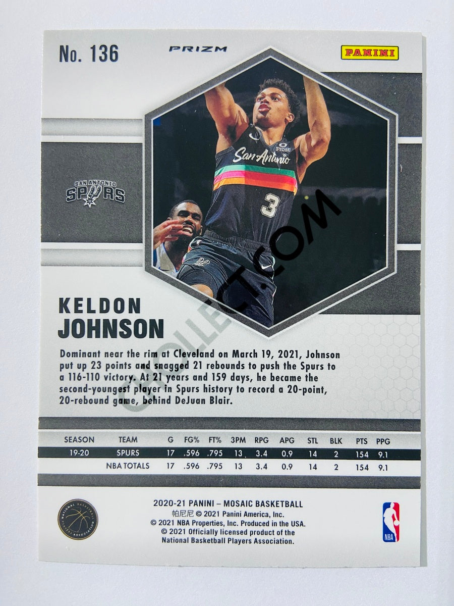 Keldon Johnson - San Antonio Spurs 2020-21 Panini Mosaic Pink Camo Parallel #136