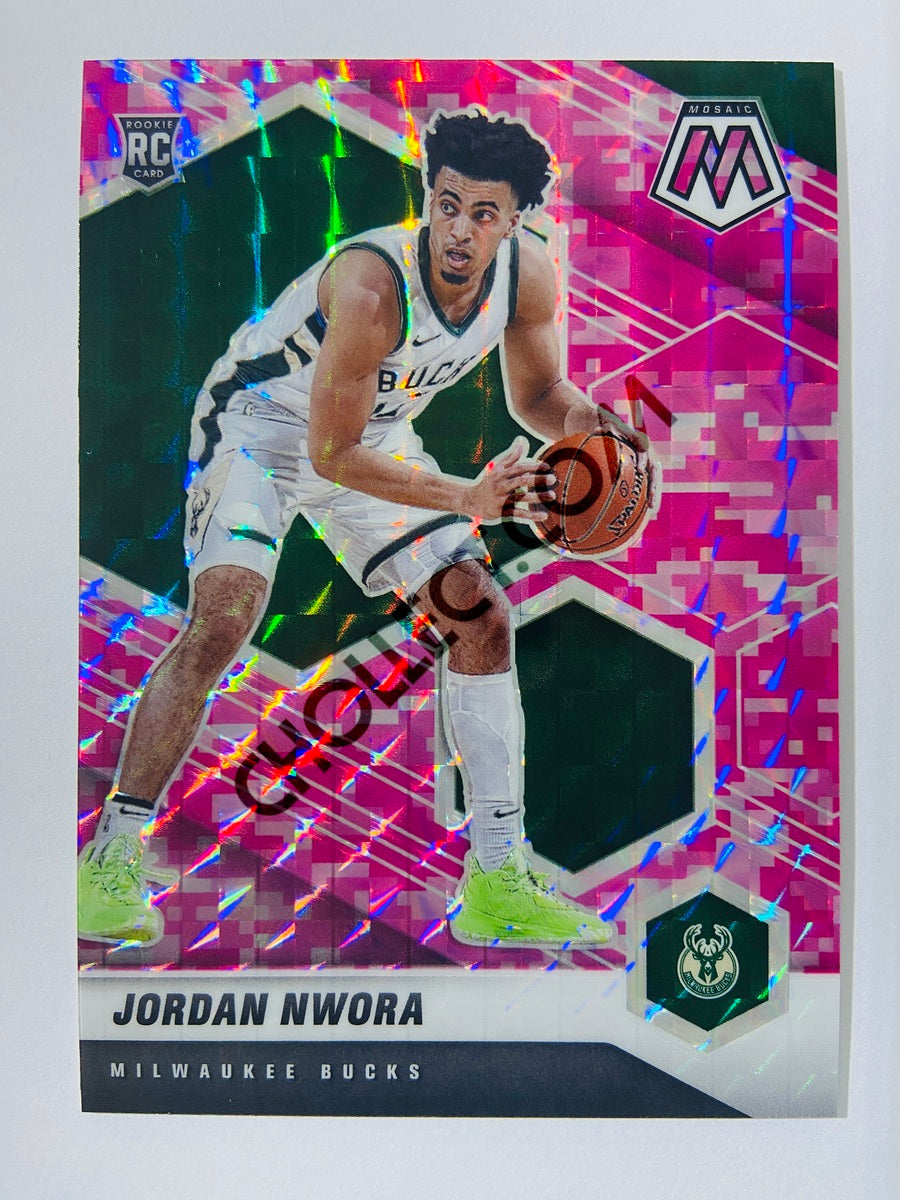 Jordan Nwora - Milwaukee Bucks 2020-21 Panini Mosaic Pink Camo Parallel RC Rookie #219