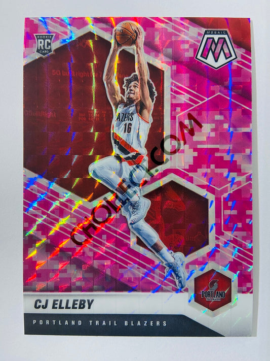 CJ Elleby - Portland Trail Blazers 2020-21 Panini Mosaic Pink Camo Parallel RC Rookie #232