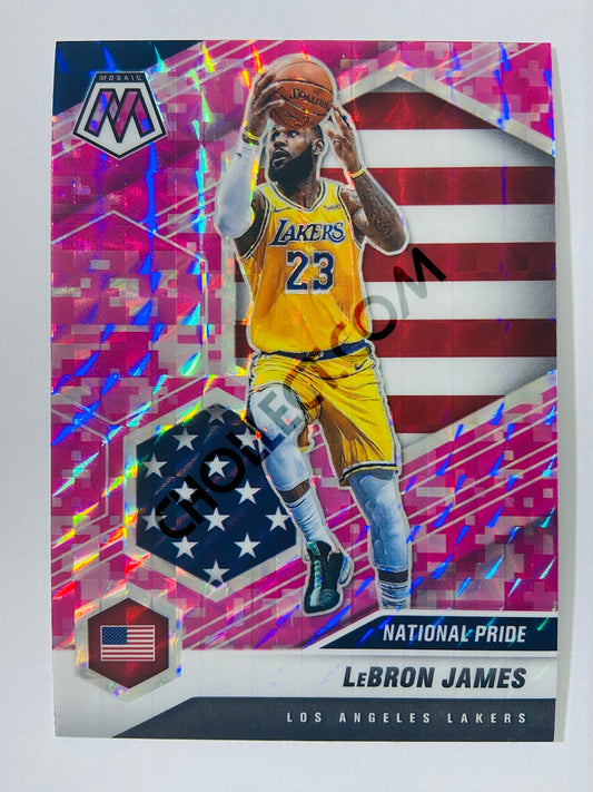 LeBron James - Los Angeles Lakers 2020-21 Panini Mosaic National Pride Pink Camo Parallel #247