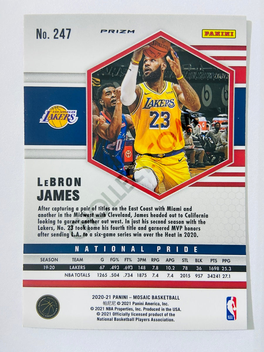 LeBron James - Los Angeles Lakers 2020-21 Panini Mosaic National Pride Pink Camo Parallel #247