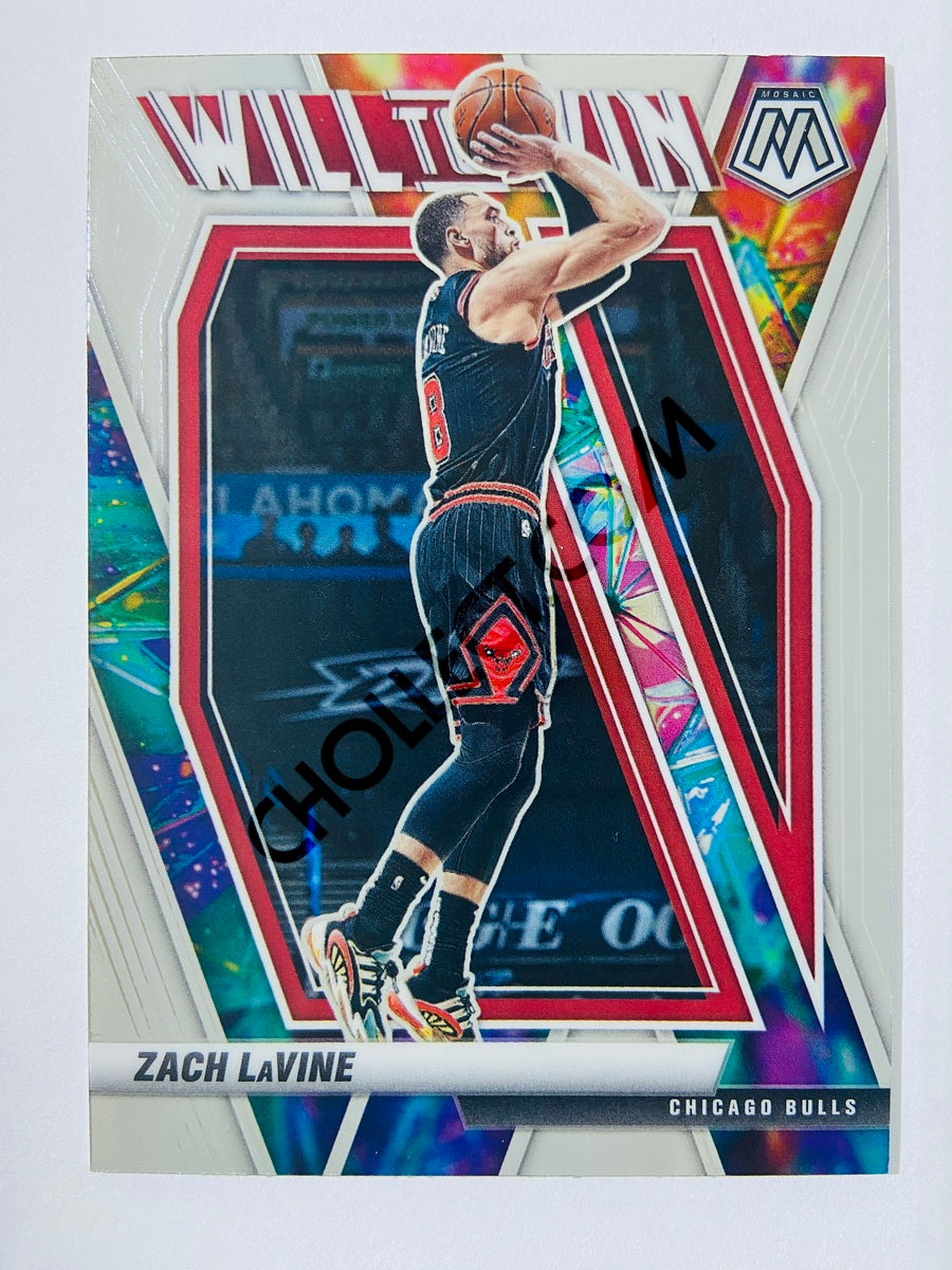 Zach LaVine - Chicago Bulls 2020-21 Panini Mosaic Will to Win Insert #9