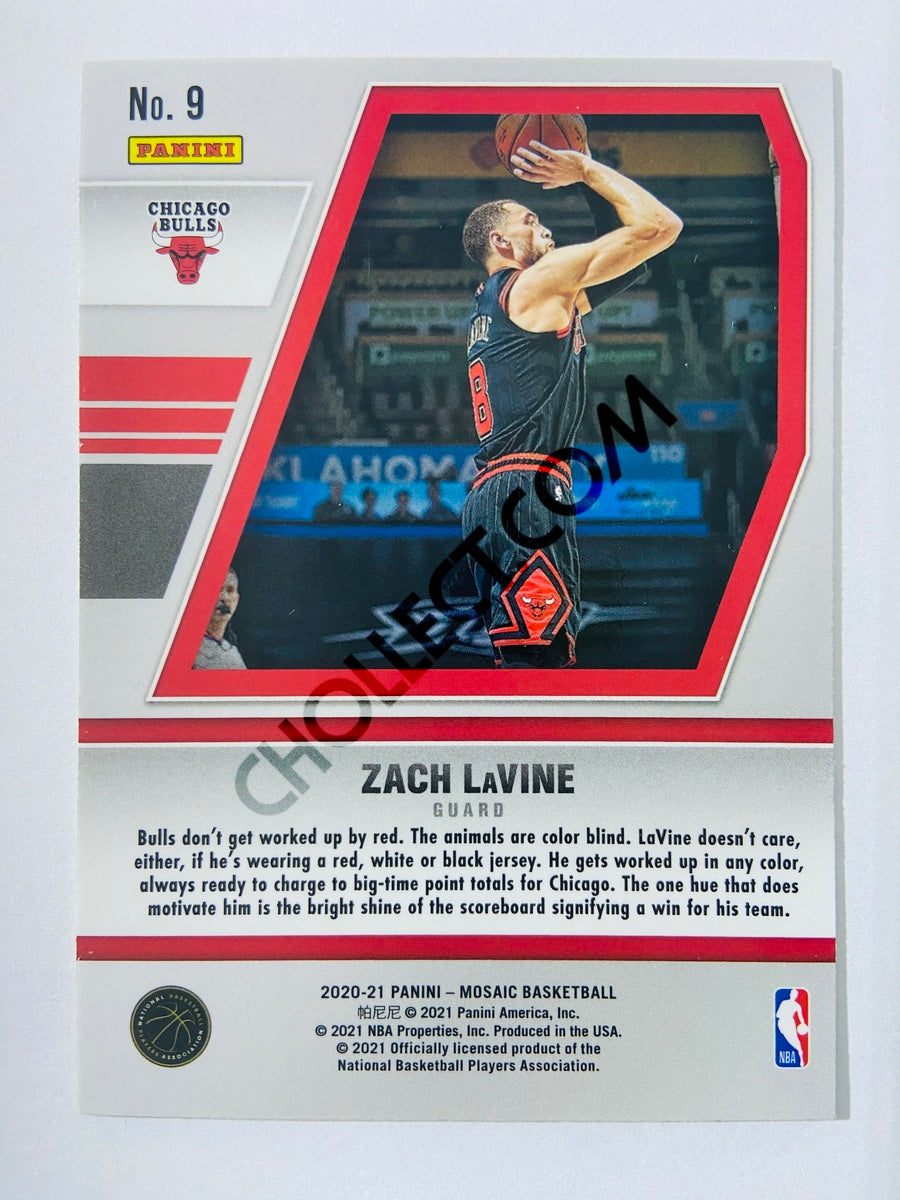 Zach LaVine - Chicago Bulls 2020-21 Panini Mosaic Will to Win Insert #9