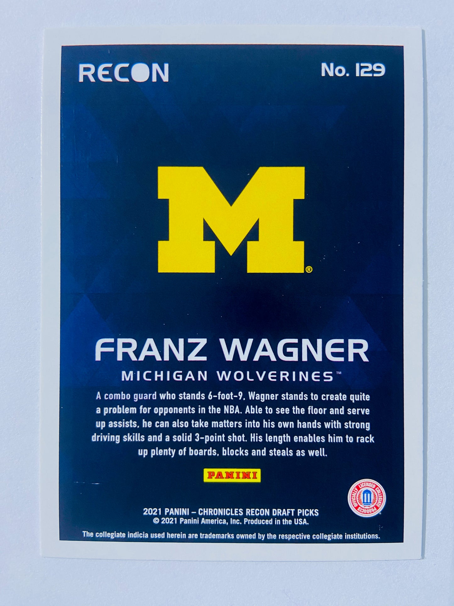 Franz Wagner - Michigan Wolverines 2021 Panini Chronicles Recon Draft Picks RC Rookie #129