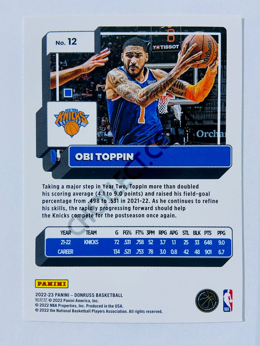 Obi Toppin - New York Knicks 2022-23 Panini Donruss #12