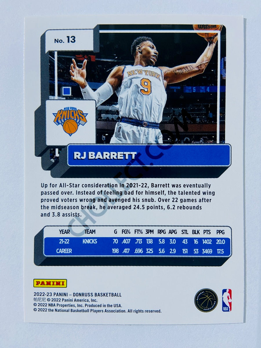 RJ Barrett - New York Knicks 2022-23 Panini Donruss #13 –