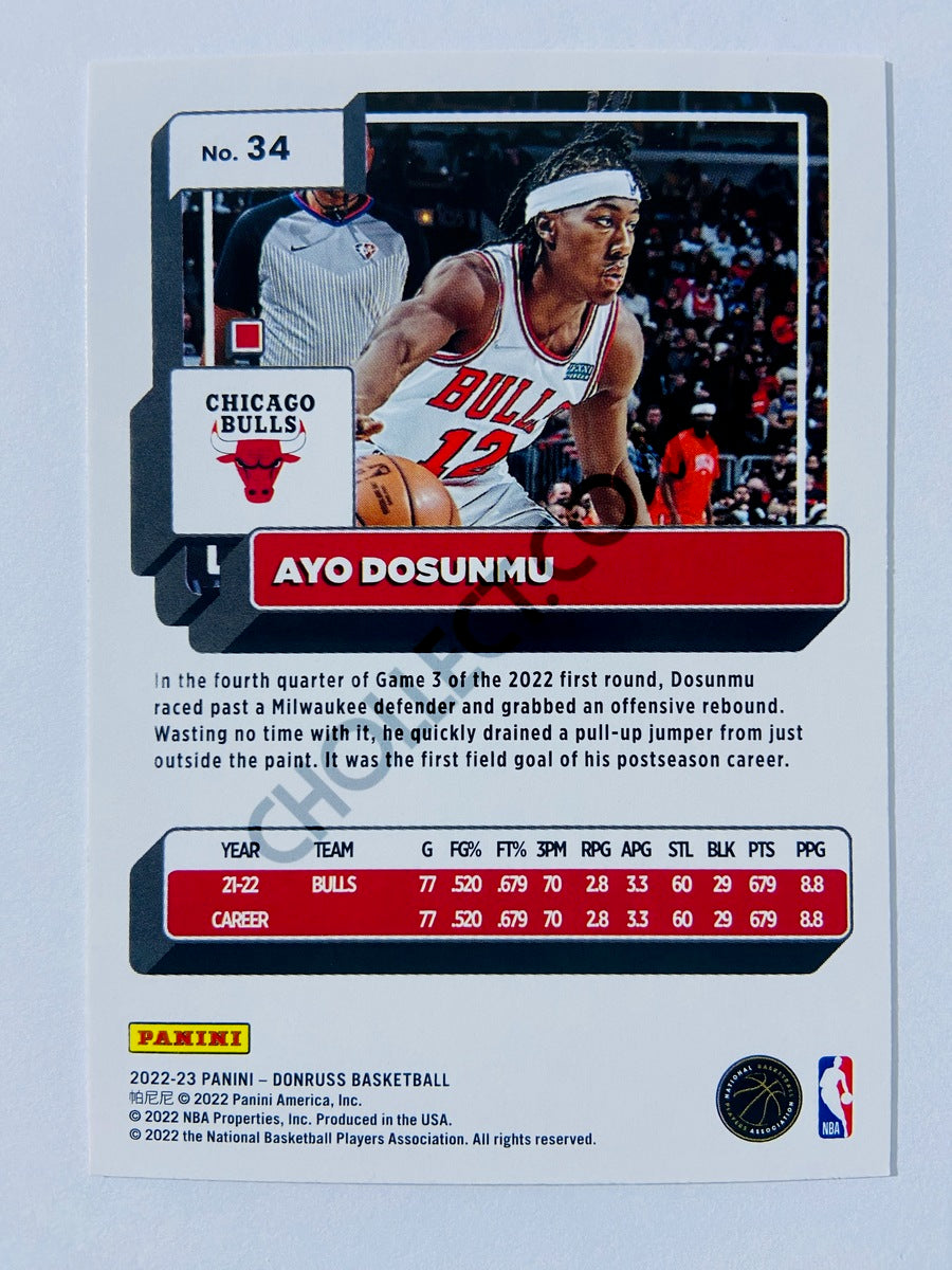 Ayo Dosunmu - Chicago Bulls 2022-23 Panini Donruss #34