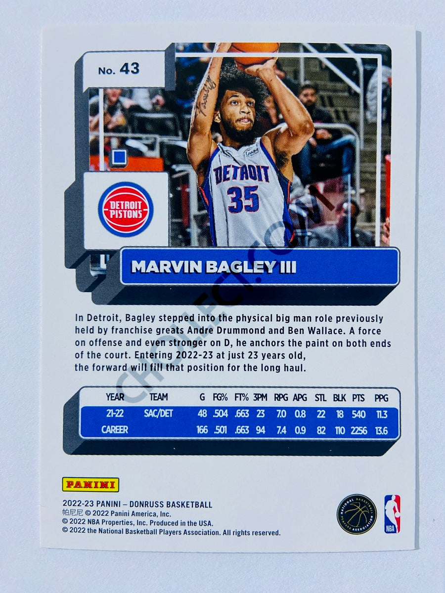 Marvin Bagley III - Detroit Pistons 2022-23 Panini Donruss #43