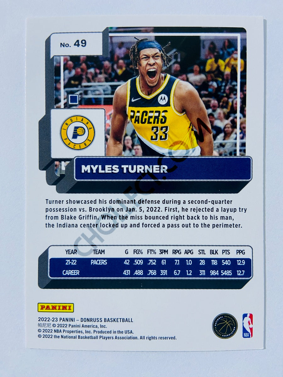 Myles Turner - Indiana Pacers 2022-23 Panini Donruss #49