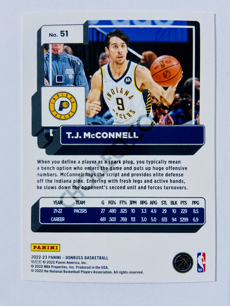 T.J. McConnell - Indiana Pacers 2022-23 Panini Donruss #51