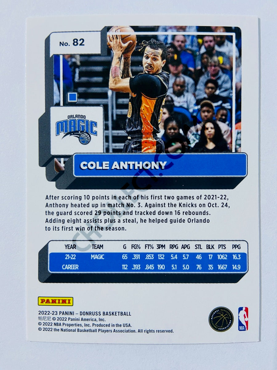 Cole Anthony - Orlando Magic 2022-23 Panini Donruss #82