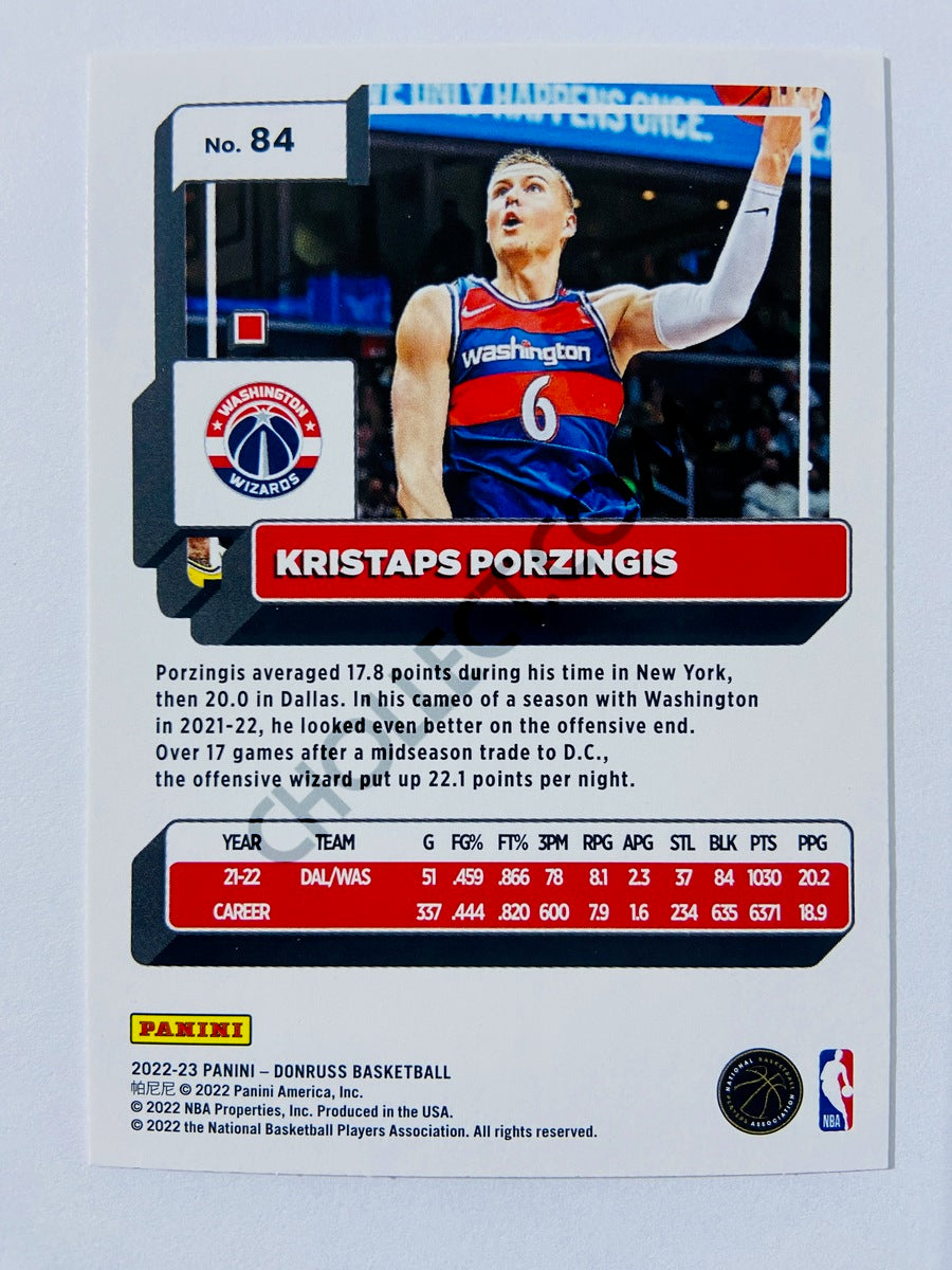 Kristaps Porzingis - Washington Wizards 2022-23 Panini Donruss #84