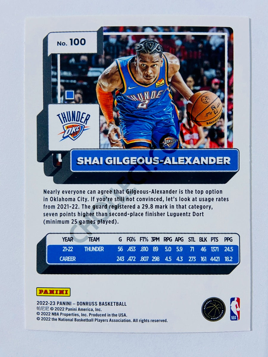 Shai Gilgeous-Alexander - Oklahoma City Thunder 2022-23 Panini Donruss #100