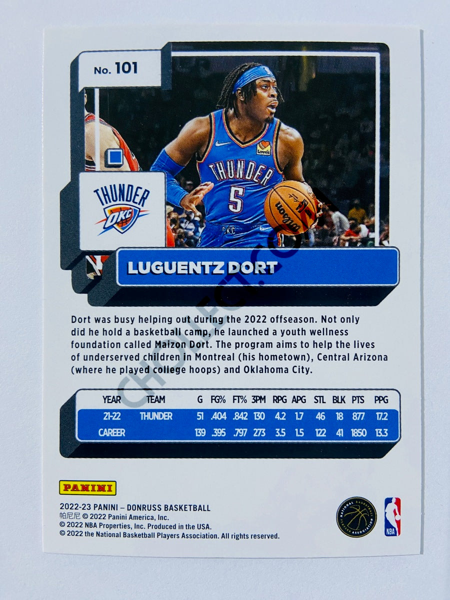 Luguentz Dort - Oklahoma City Thunder 2022-23 Panini Donruss #101