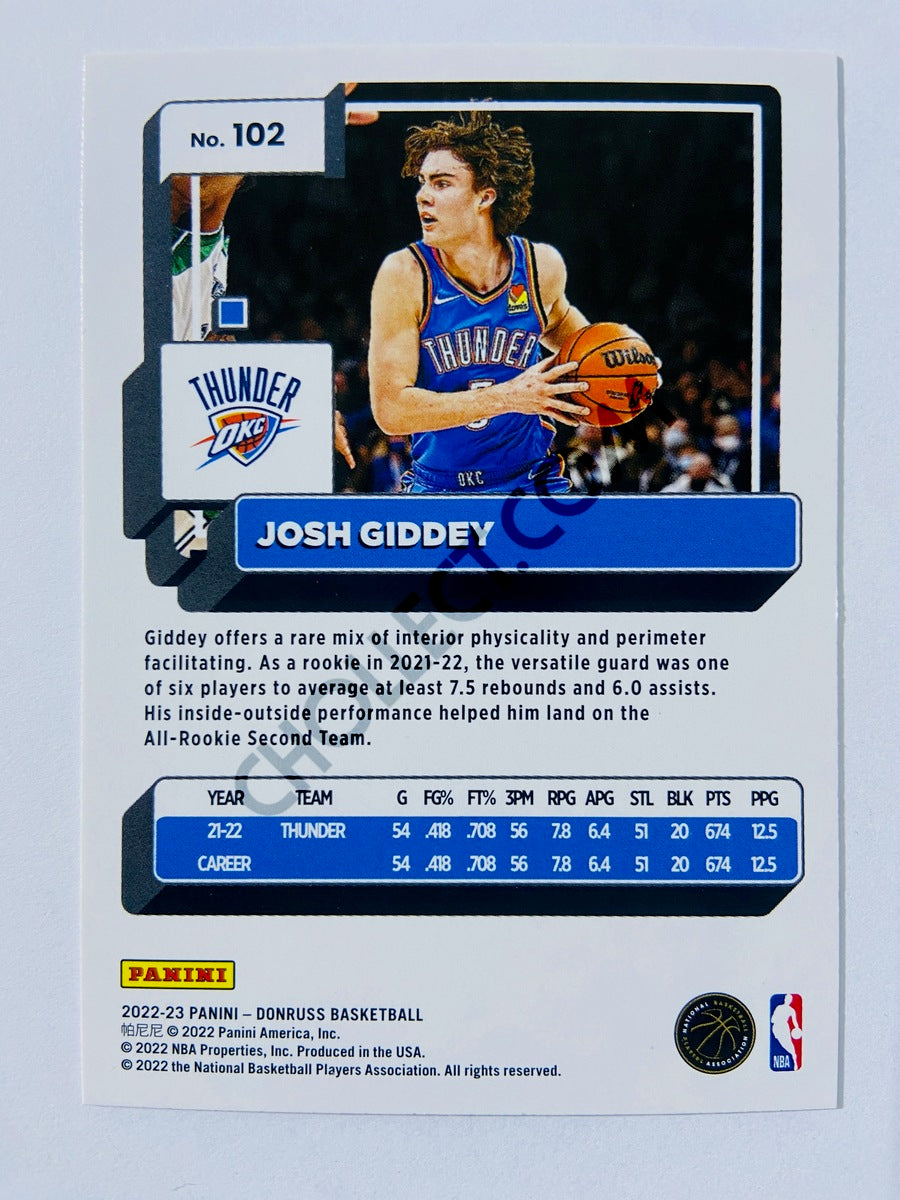 Josh Giddey - Oklahoma City Thunder 2022-23 Panini Donruss #102