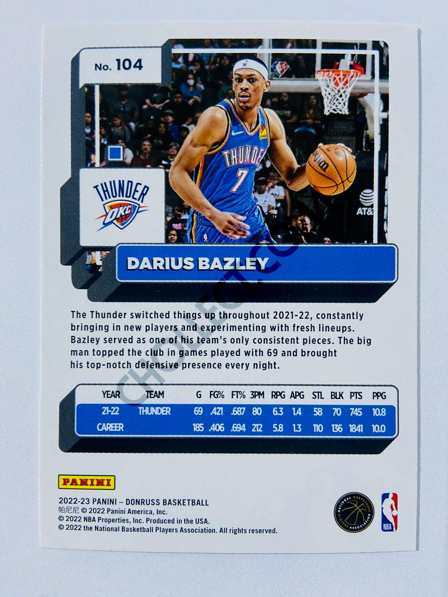 Darius Bazley - Oklahoma City Thunder 2022-23 Panini Donruss #104