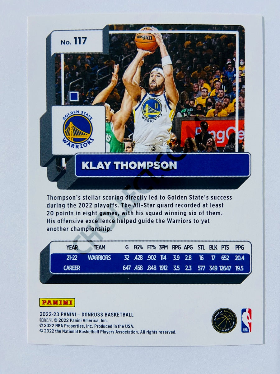 Klay Thompson - Golden State Warriors 2022-23 Panini Donruss #117