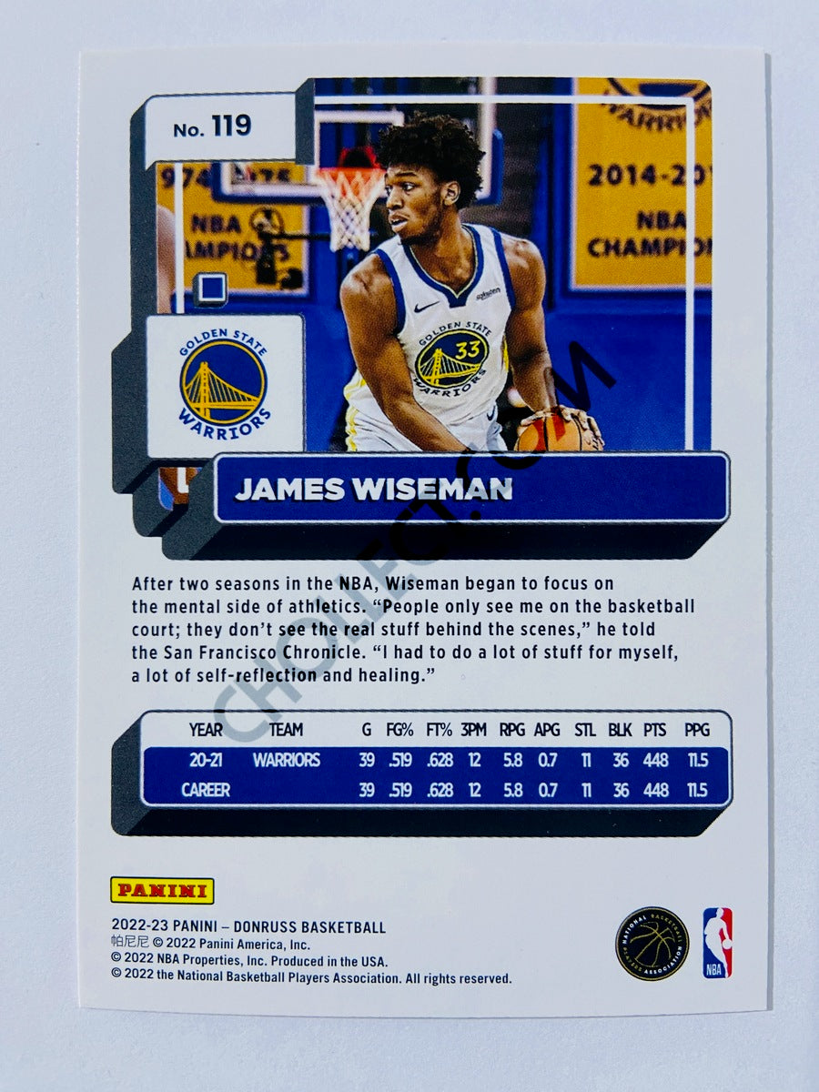 James Wiseman - Golden State Warriors 2022-23 Panini Donruss #119
