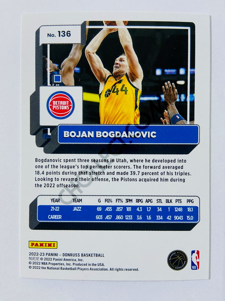 Bojan Bogdanovic - Detroit Pistons 2022-23 Panini Donruss #136 –