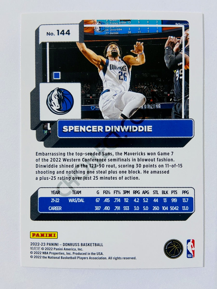 Spencer Dinwiddie - Dallas Mavericks 2022-23 Panini Donruss #144