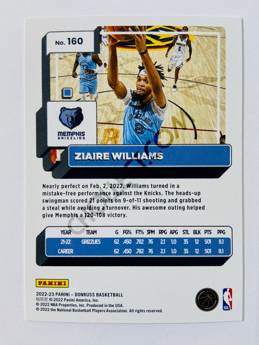 Ziaire Williams - Memphis Grizzlies 2022-23 Panini Donruss #160