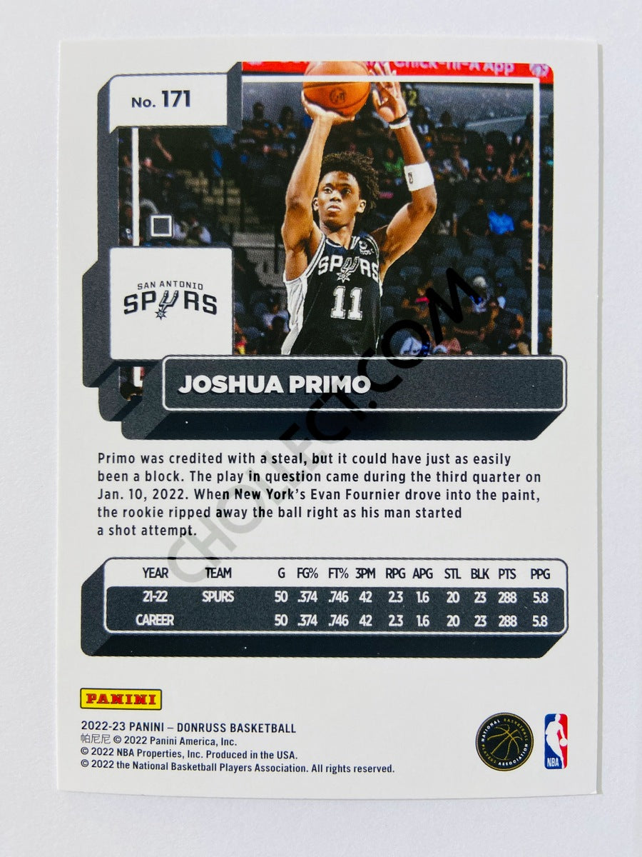 Joshua Primo - San Antonio Spurs 2022-23 Panini Donruss #171