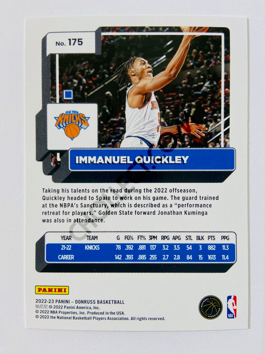 Immanuel Quickley - New York Knicks 2022-23 Panini Donruss #175