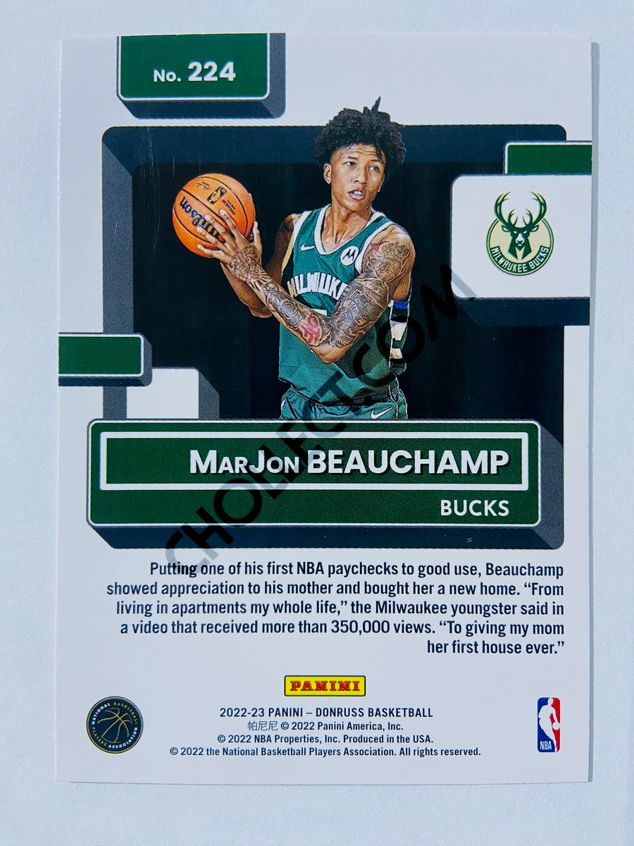 : 2022-23 Donruss #224 MarJon Beauchamp Rated Rookie NM-MT RC  Rookie Bucks : Collectibles & Fine Art