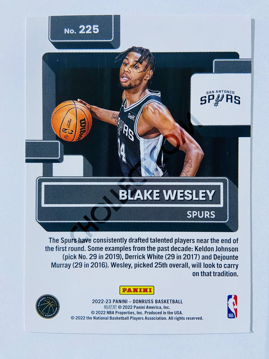 Blake Wesley - San Antonio Spurs 2022-23 Panini Donruss Rated Rookie #225