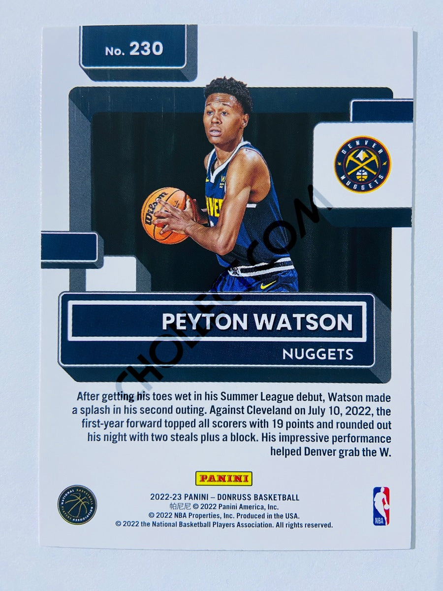 Peyton Watson - Denver Nuggets 2022-23 Panini Donruss Rated Rookie #230