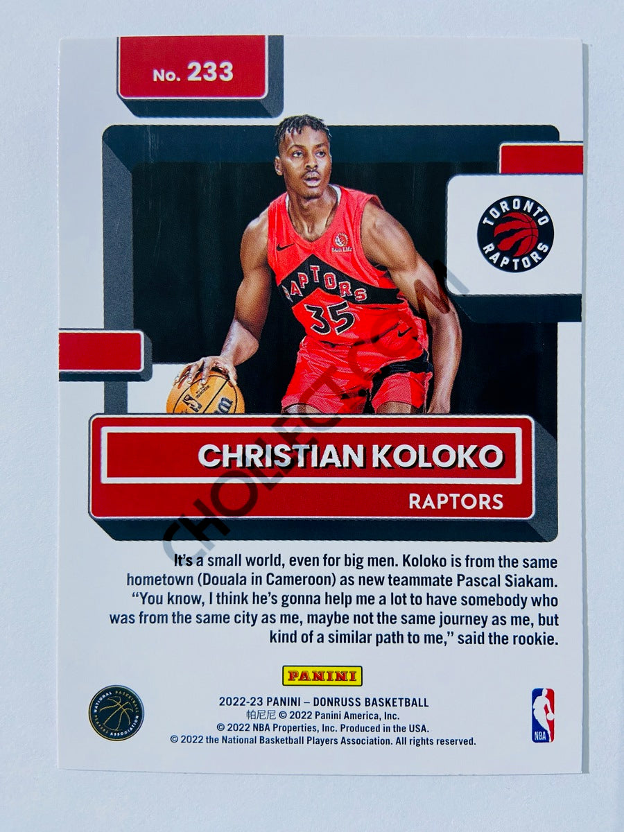 Christian Koloko - Toronto Raptors 2022-23 Panini Donruss Rated Rookie #233