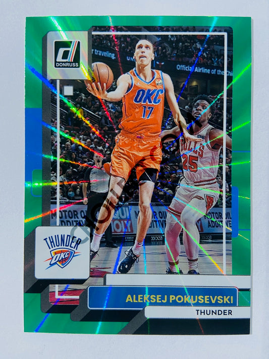 Aleksej Pokusevski - Oklahoma City Thunder 2022-23 Panini Donruss Holo Green Laser Parallel #105