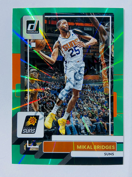 Mikal Bridges - Phoenix Suns 2022-23 Panini Donruss Holo Green Laser Parallel #135