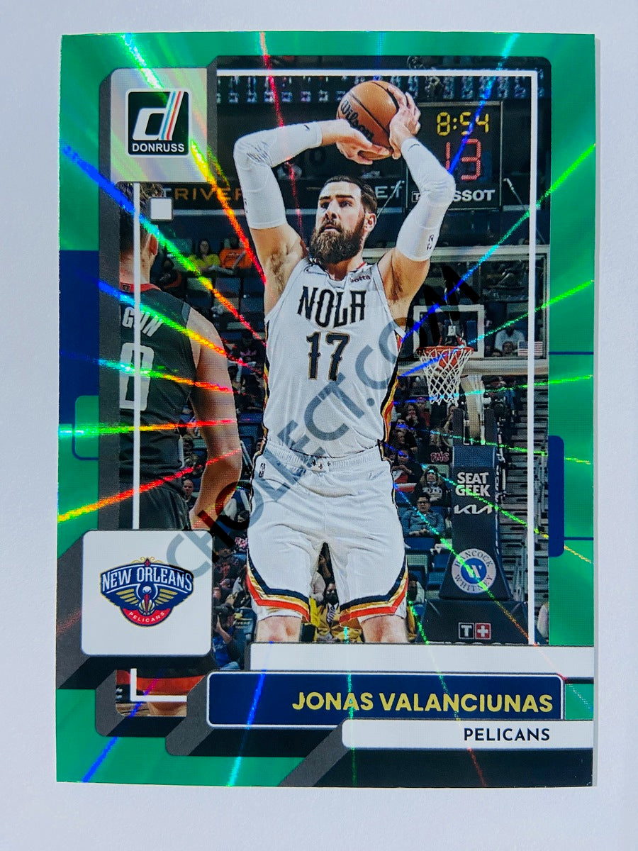 Jonas Valanciunas - New Orleans Pelicans 2022-23 Panini Donruss Holo Green Laser Parallel #163