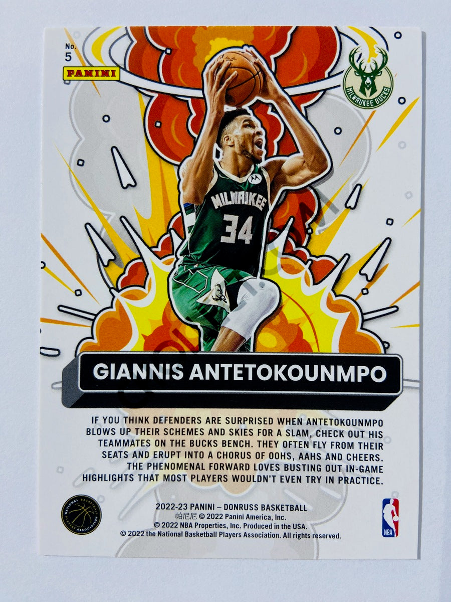 Giannis Antetokounmpo - Milwaukee Bucks 2022-23 Panini Donruss Bomb Squad Insert #5