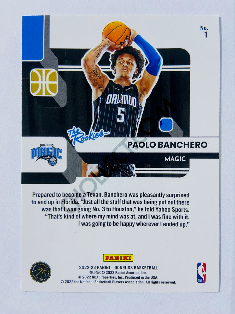 Paolo Banchero  - Orlando Magic 2022-23 Panini Donruss The Rookies Insert #1