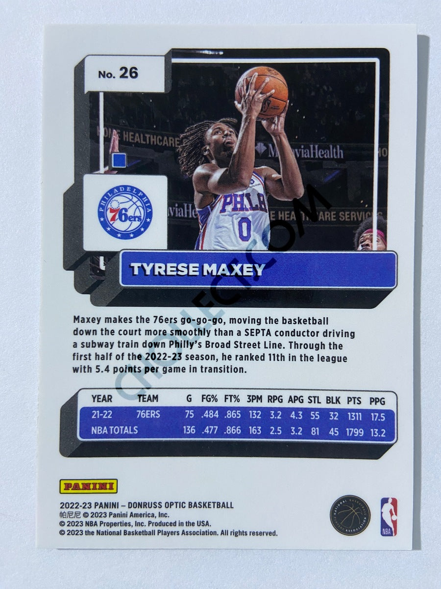 Tyrese Maxey - Philadelphia 76ers 2022-23 Panini Donruss Optic #26