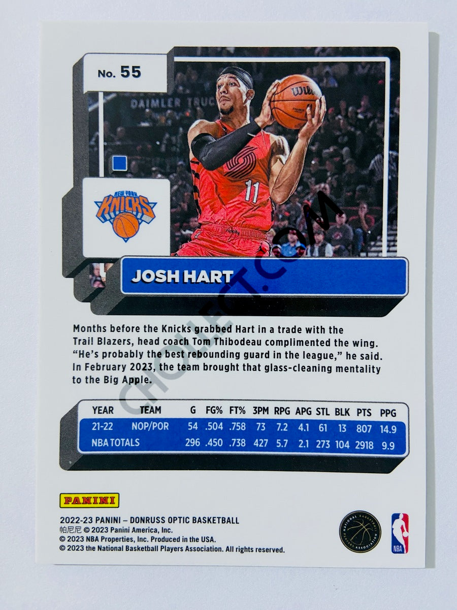 Josh Hart - New York Knicks 2022-23 Panini Donruss Optic #55